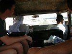 Looking through the front window of our jeep, heading north to &quotThe Canyon" and &quotBlue Hole", two of the most known dive places in Dahab.